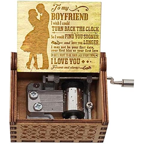 Cuzit You are My Sunshine Music Box, Gift for Boyfriend, Wood Laser Engraved Vintage Music Boxes, Unique Best Gift for Mother's Day, Birthday/Christmas Cover
