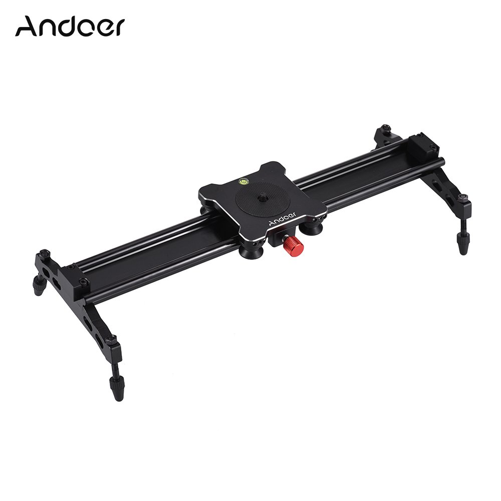 Andoer 40cm / 15.7in Slider portatile in lega di alluminio Sistema di stabilità per Nikon Canon Sony DSLR Videocamera DV Video Film Making Max. Carica 6kg / 1.3lb