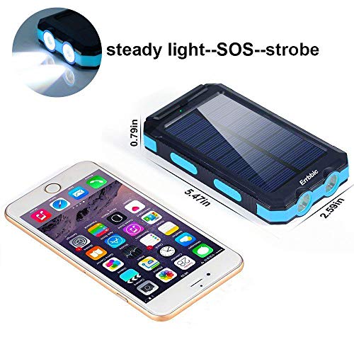 Carregador portátil de energia solar portátil 20000 mAh à prova d'água com bateria de reserva, carr