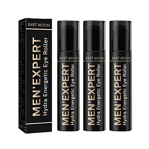 3Pcs Mens Expert Hydra Energetic Eye Roller, Mens Plus Expert Hydra Energetic Eye Roller, Under Eye Roller Ball Serum for Puffy Eyes and Dark Circles