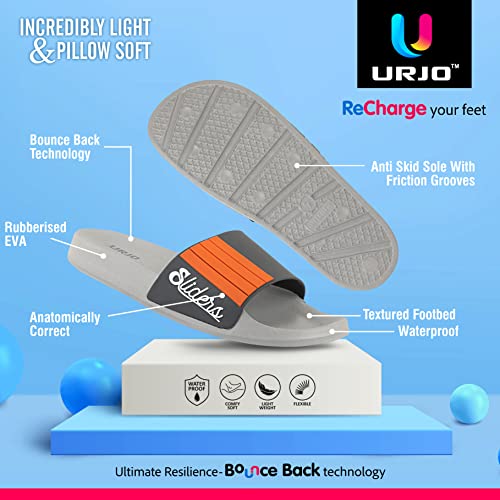 Image of URJO Kids's Sliders /Slippers Lightweight Super Flexible Arch Support Durable Anti Skid & Stylish Dailywear Sliders /Slippers for Boy's & Girl's