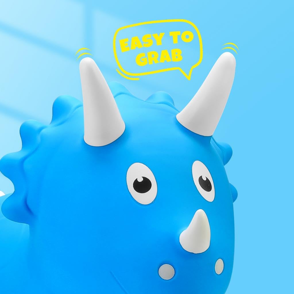 U&C Planet Dinosuar Animal Hopper Jouet de Saut Gonflable pour Enfants 2-5 Ans Bleu Foncé