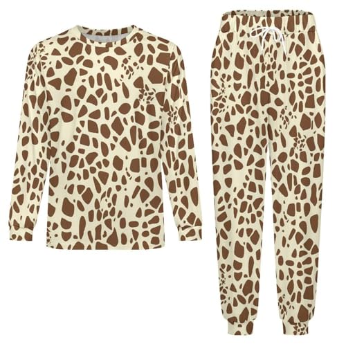 Giraffe Print Pajama Set Long Sleeve Lounge Sets Sleepwear 2 Pjs Nightwear for Men Women3