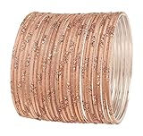 Touchstone NEU Indian Bollywood Frische Mode Trend Setter Gravierte Arbeit funkelnden Strass Sepia braun Pastell Farbe Designer Schmuck Adorable Armbänder Armreif. Satz von 24.für Frauen.