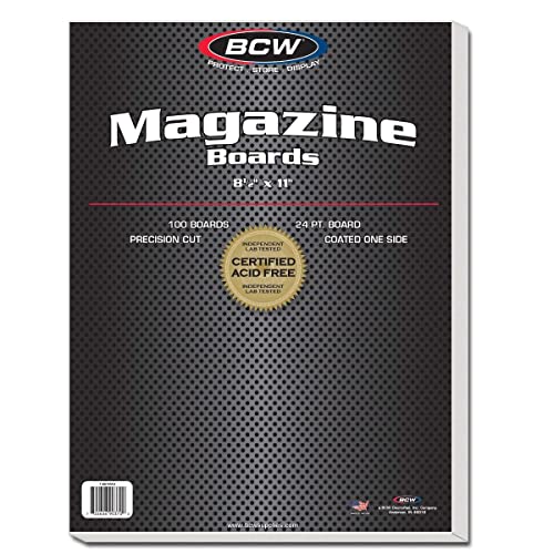 bcw magazine backing boards 8534 x 1134  100 pack  24pt acid-free boards for comics fabric storage crafts amp collectibles  precision cut for archival protection