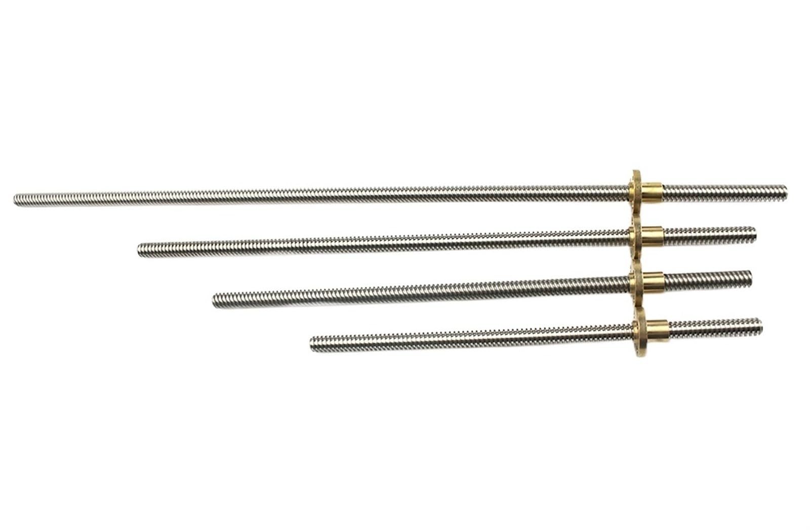 LKHFOAQM T8 Lead Screw Trapezoidal Rod Lead 3D Printer 1/2/4/8/10/12/14mm Length 100mm 200mm 250mm 300mm 350mm 400mm with Copper Nuts(Pitch 1mm Lead 1mm,350mm)
