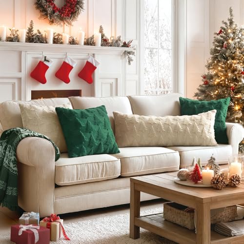 Image of MIULEE Christmas Throw Pillow Cover Beige 14x36 Lumbar Body