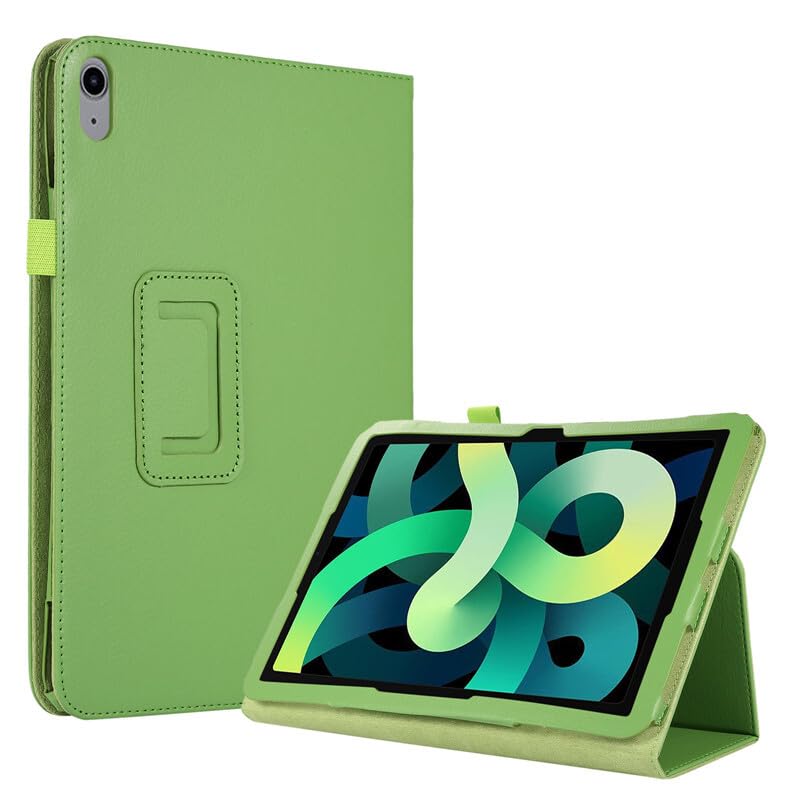 Étui en cuir iPad Air 3 vert de 10.5 pouces avec rabat et coque arrière rigide