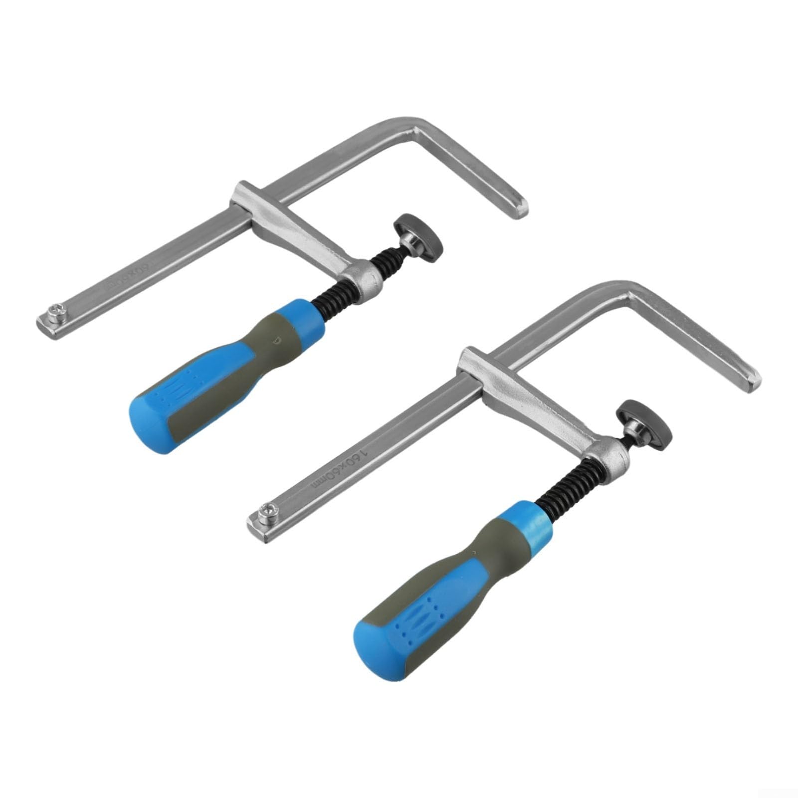Lot de 2 colliers de serrage à queue d'aronde de 160 x 60 mm avec poignée en plastique à prise en main souple en acier chromé à dégagement rapide pour rail de guidage de scie à rail et table
