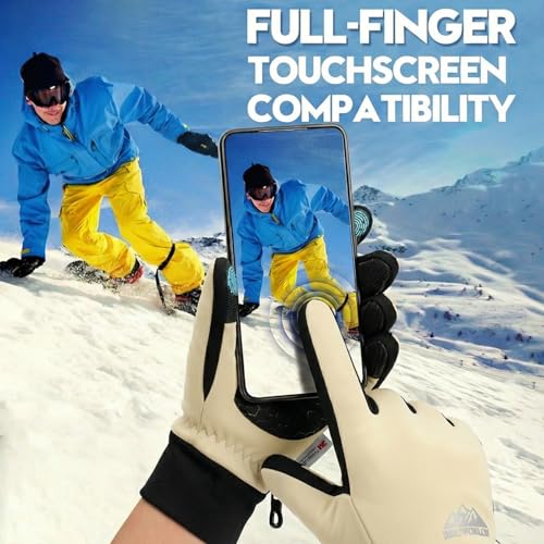 Image of Bruvoalon Winter Gloves for Women & Men, 3M Thermal Insulation, Lycra Fabric, Touchscreen, Anti-Slip