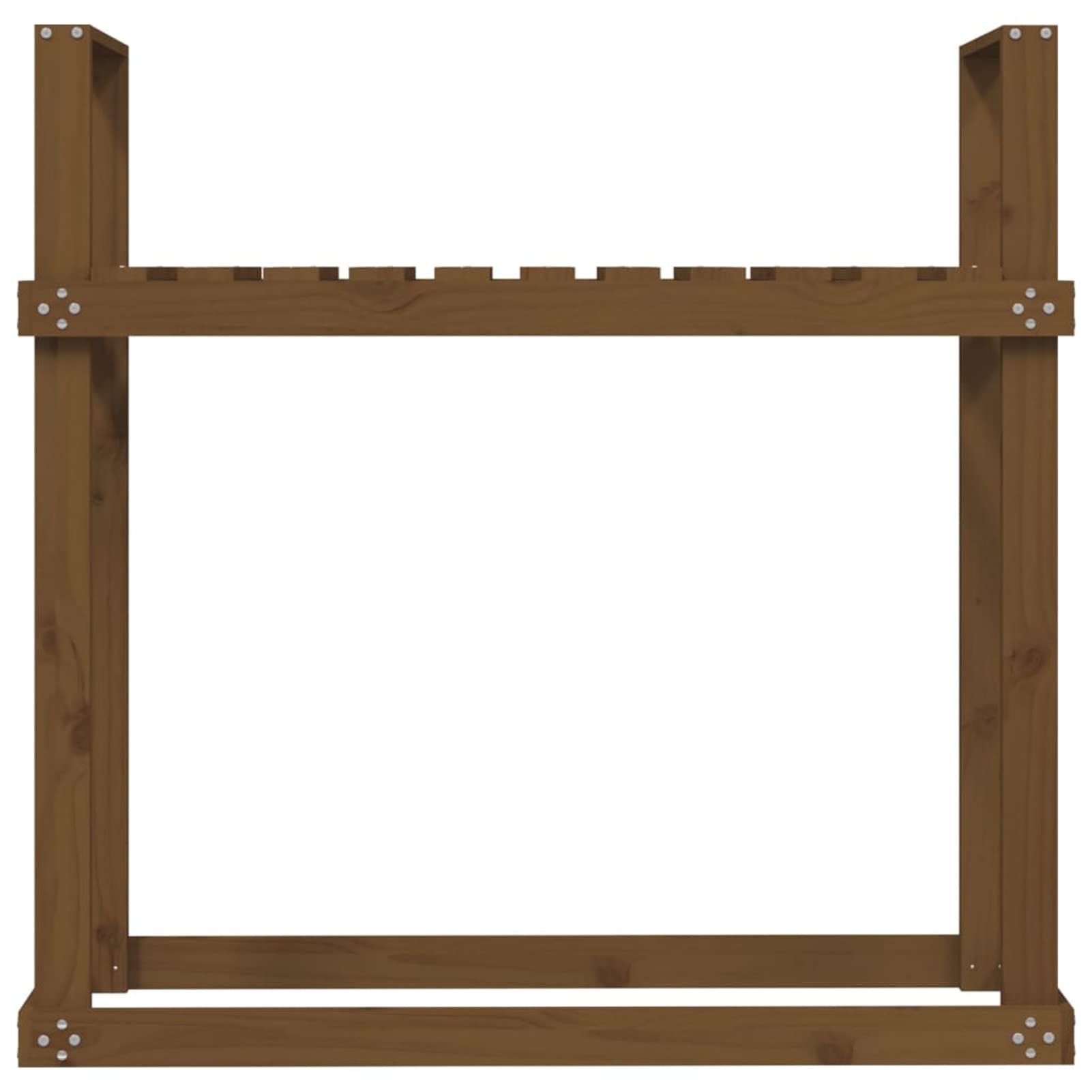 Homgoday Portalegna Marrone 110x35x108,5 cm in Legno Massello di Pino, Portalegna da Interno, Portalegna da Ardere, Porta Legna per Camino, Legnaia da Interno, Impilabile Stufa Ripiano Legno