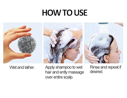 Hair Darkening Charcoal Shampoo Bar, Organic Bamboo Charcoal Shampoo Soap, Black Hair Darkening Shampoo Bar, Polygonum Multiflorum Black Hair For All Hair Types (1Pc) #TOP6