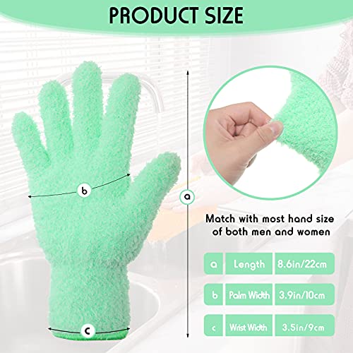 4 Pairs Microfiber Auto Dusting Cleaning Gloves Washable Cleaning Mittens For Kitchen House Cleaning Cars Trucks Mirrors Lamps Blinds Dusting Cleaning (Green, Dark Blue, Yellow, Purple) #TOP1