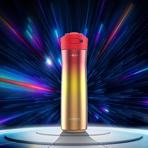Image of Contigo Ashland Chill 2.0 Stainless Steel Water Bottle with Autospout Lid, 24 oz, Watermelon Ombre