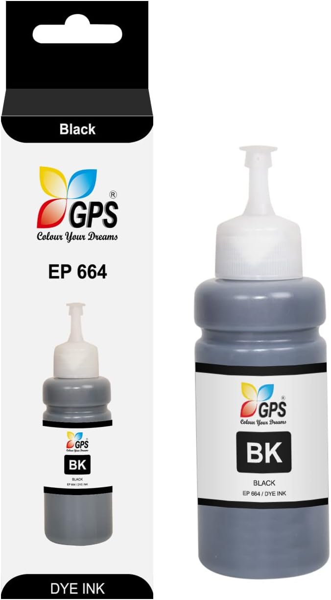 T664 Ink Compatible for Epson T664 Bottles for L1300, L310, L361, L380, L405, L565, L365, L485, L220, L360, L130 Color Printer (1pcs -Black)