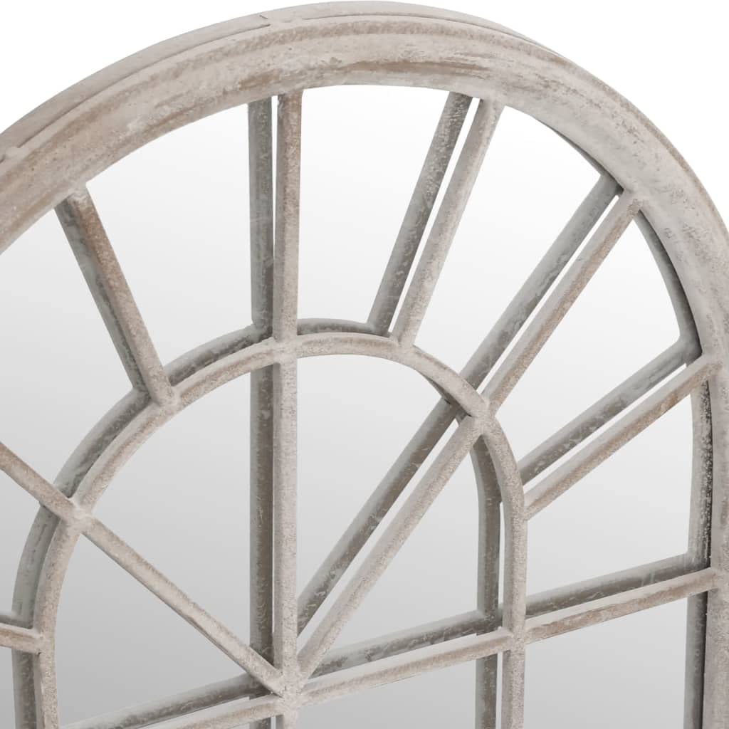 Miroir de jardin couleur sable 90 x 45 cm en fer pour salon, couloir, entrée, miroir de jardin extérieur