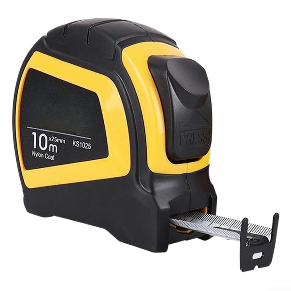 Cinta 10m Auto Bloqueo, para acero Nylon, Mango Goma Cinta 10m(Metric/Inch)