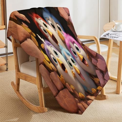 Couverture poulet mignon en flannel douce et chaude 100x130cm - 7