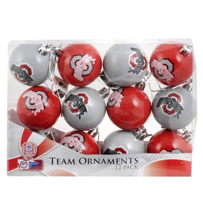 FOCO Ohio State Buckeyes NCAA 12 Pack Ball Ornament Set