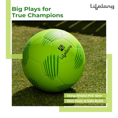 Image of Lifelong Football Lightweight PVC Ball for Kids & Adults, Ideal for Beach, Pool, Indoor & Outdoor Play, Soft Training Football for All Age - Size 5 (Age 13+ Years)