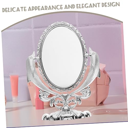 Miroir de maquillage élégant avec décor de miroir de bureau raffiné