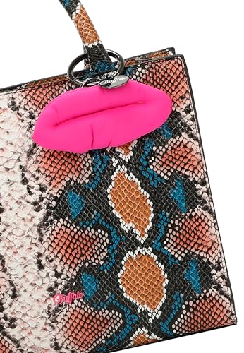 Sac de courses femme Buffalo cabas grand volume bleu style python pour le shopping - 7