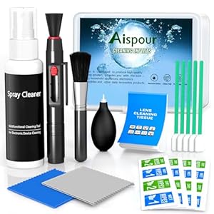 Aispour Camera Lens Cleaning Kit, 10-in-1 Camera Cleaning Kit, Camera Lens Cleaner and Camera Accessories, Includes Lens Cleaning Kit/Lens Cleaner/Lens Cleaning Pen/Soft Brush