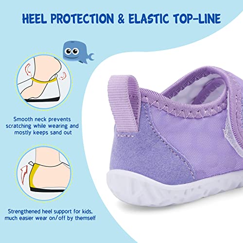 Image of LeIsfIt Toddler Water Shoes Boys Girls Barefoot Aqua Socks Kids Breathable Quick-Dry Swim Shoes for Beach Pool Surf