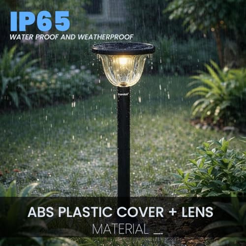 Image of hardoll Solar Gate & Garden Outdoor Lights for Home 4000 mAh LiFePO4 Battery,72 LEDs, IP65 Waterproof,3 Color Modes (Warm /Cool /Neutral), Remote Controlled, Pillar Lamps with Pole (Pack of 1)