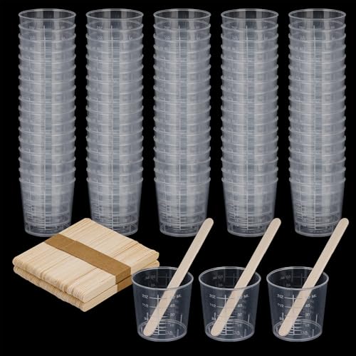 200 Vasos Medidores Desechables de 2oz para Resina miniatura 1