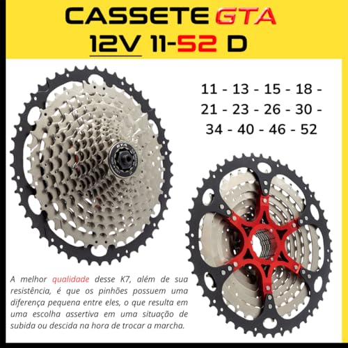 Kit Grupo Relação Transmissão Mtb 12v Completo K7 11x52 Mountain Bike (Preto, 34d)