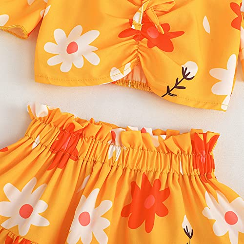 Toddler Girls Sleeveless Floral Prints Casual Tops Beach Sundress Party Skirt Outfits Giraffe Items