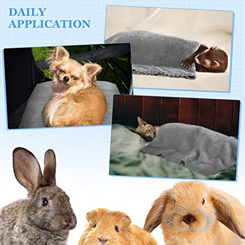10 Stück Meerschweinchen Decken Fleece Haustier Decken Weiche Meerschweinchen Käfig Einlagen Haustier Schlafmatten Zubehör für Kleintier Hamster Welpe Katze (Grau, 35 x 75 cm)