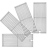 Fenluqi 4 PC Heavy Duty Cast Stainless Steel Rod BBQ Grill Grates Replacement Parts for Blaze Grill 3,4,5 Grill Models, Compatible with Blaze, AOG, RCS, Summerset Sizzler, Stainless Steel 18'*7.3'.