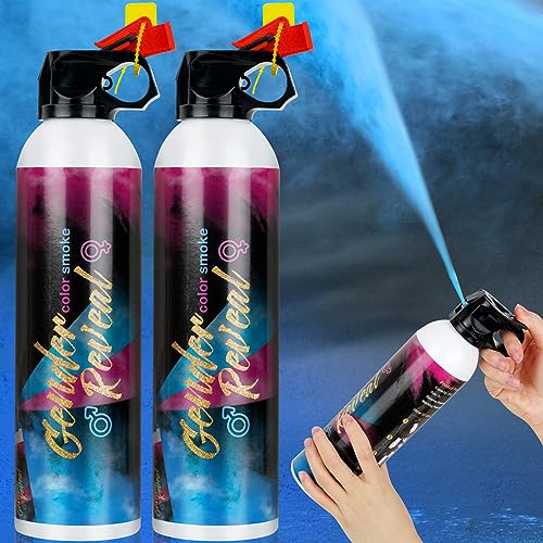 Canon à fumigène gender reveal bleu biodégradable pour fête prénatale garçon