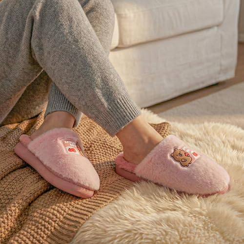Image of VRITRAZ Women's Comfort Slip On Closed Toe Warm Winter with Cute Design print House Clog Indoor Slipper