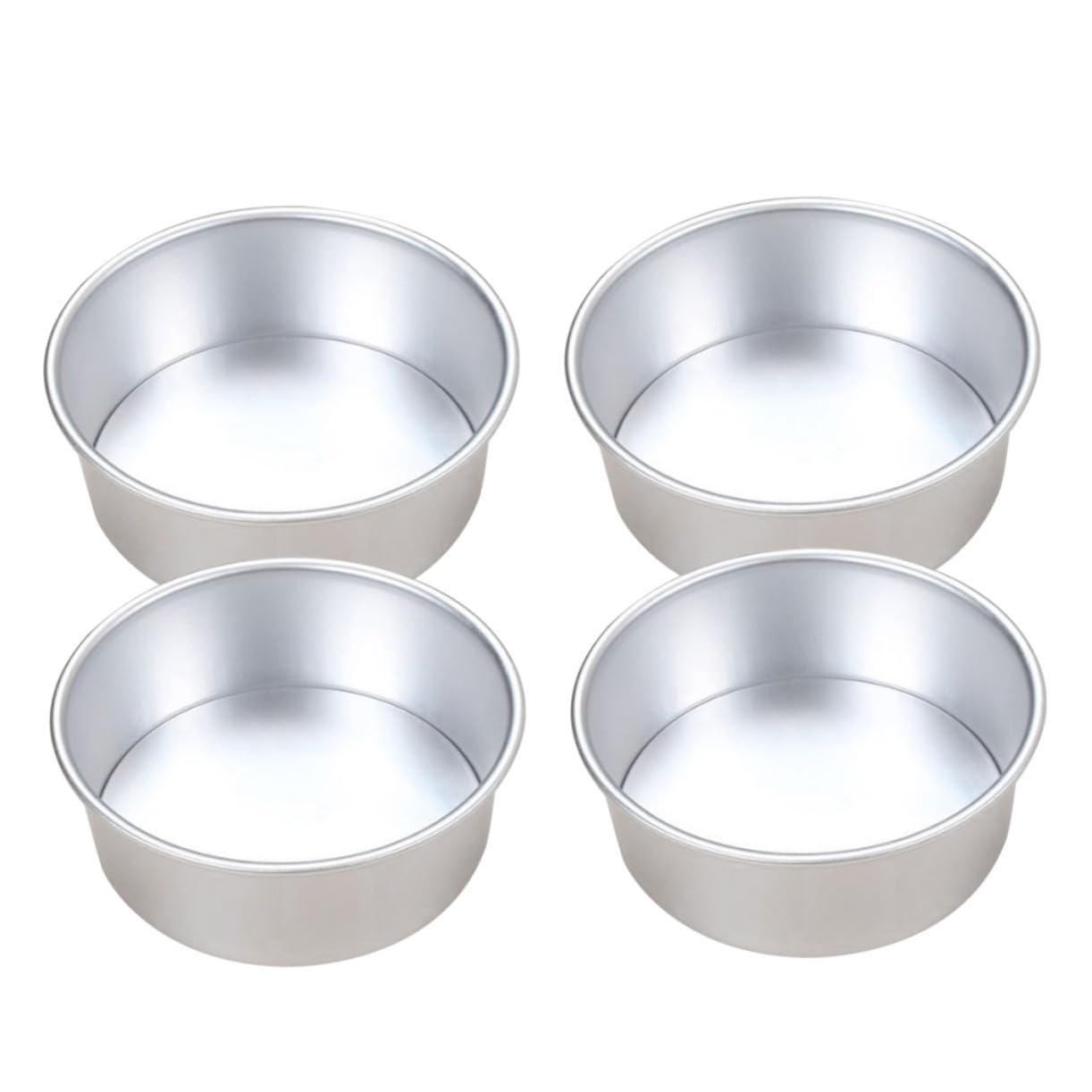 TOYANDONA Alliage D'aluminium Moule à Gâteau Rond 4 Pièces 6 Pouces