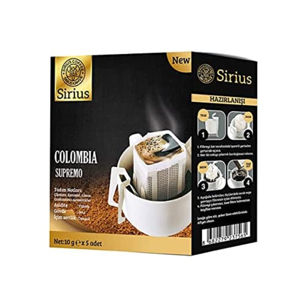 Sirius Premium Pratik Filtre Kahve Colombia (5 Ad.)
