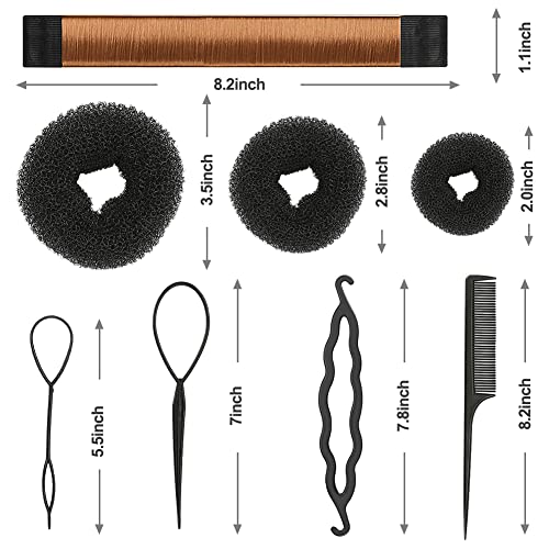 Winkeyes Hair Styling Set, Hair Design Styling Tools Accessories DIY Hair Accessories Hair Modelling Tool Kit Hairdresser Kit Set Magic Simple Fast Spiral Hair Braid Hair Braiding Tool (Type B- 45 set) - Thumbnail 2