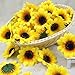SallyFashion 25pcs Fake Sunflowers Heads - 2.8” Artificial Spring Flowers for DIY Crafts, Wedding, Home Decor & Birthday Party