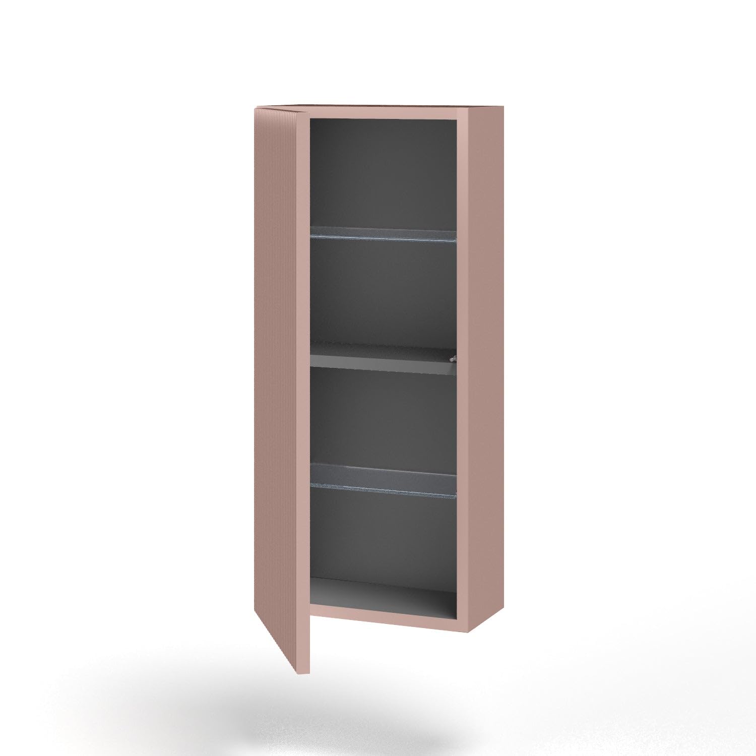 AQA DESIGN pensile bagno, mobile bagno sospeso completamente realizzato in MDF e PET, pensile bagno sospeso reversibile dxsx, anta con chiusura rallentata - Rovere miele - 35x18x78,2 cm