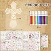 36 Pieces Wood Cross Crafts for Kids DIY Wooden Cross for Christian Jesus Sunday School Vacation Bible School Crafts Supplies with 14 Pieces Stickers and 24 Pieces Watercolor Pens (Exquisite Style) #1