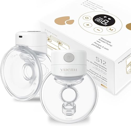 Yuemi Extractor de leche eléctrico portátil manos libres, 2 modos, 9 niveles Brida de 0.945 in, paquete de 2 extractor de leche de extracción de