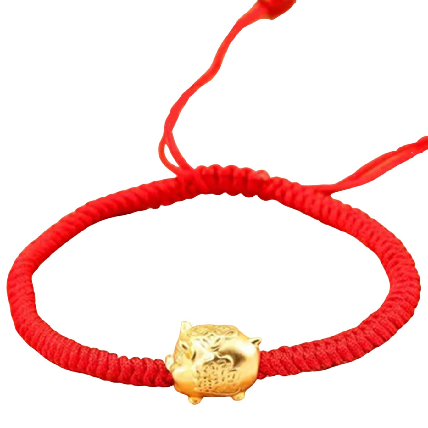 Feng Shui Cristallo Rosso Portafortuna Con Bracciale Rosso Incluso - Diamante 3.5x3.5 Cm - 4