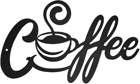 AIM & GGKK Metal Coffee Bar Sign Rustic Coffee Wall Decor for Kitchen,Vintage Sign Art for Home Cafe Station,Farmhouse Art Decoration