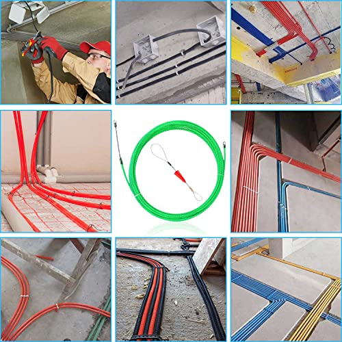 Tire Cable Electrique, 15M Aiguille Fibre Optique, Réutilisable Aiguille Tire Fil, 4.5mm Tire Fils Electrique Convient aux Sols Plafonds Tuyaux et Interstices Muraux(Vert) – Image 8