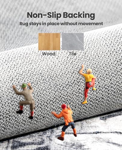 AMADA HOMEFURNISHING 5x7 Area Rugs, Washable Living Room Rug Low-Profile with Non-Slip Backing & Durable Edge Binding, Vintage 5x7 Rugs for Living Room, Bedroom, Dinning Room - Image 5