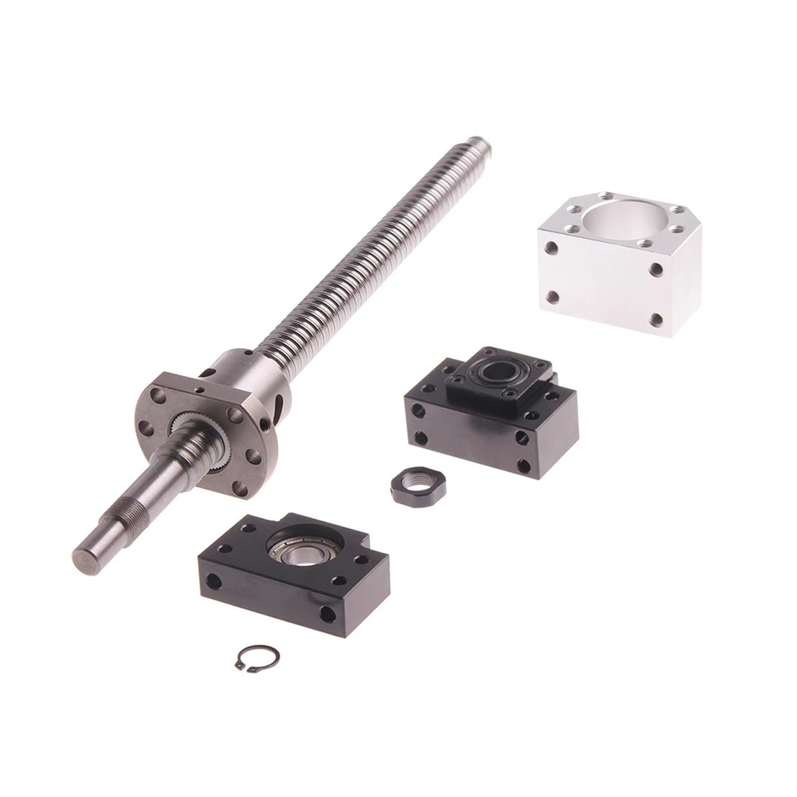 Kit de husillo de bolas,husillo de bolas con tuerc SFU2005 Husillo de bolas de 20 mm, 300/400/500/600/800/1000/1300/1500 mm, husillo de bolas laminado con tuerca + BK/BF15 + juego de carcasa(1200mm)