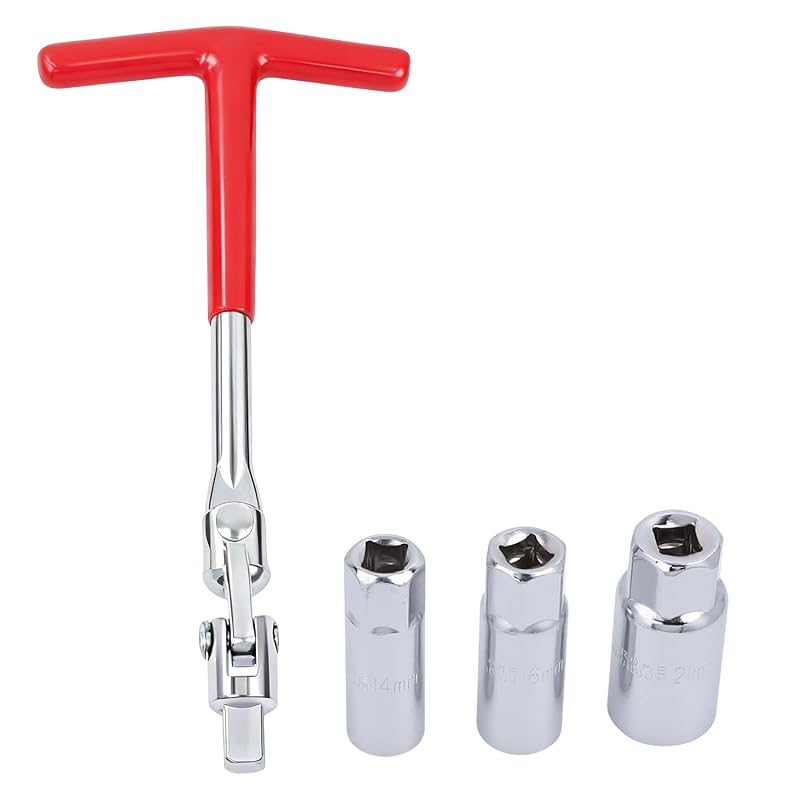 Kit de Chaves Soquete para Vela de Ignição com Cabo T 14 mm, 16 mm e 21 mm VKVXCLON, 4 peças