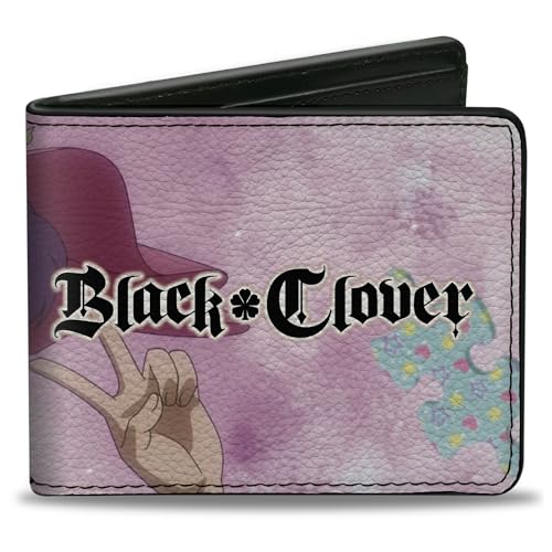 Crunchyroll Wallet, Bifold, Black Clover Dorothy Unsworth Peace Pose and Title Logo Pinks, Vegan Leather